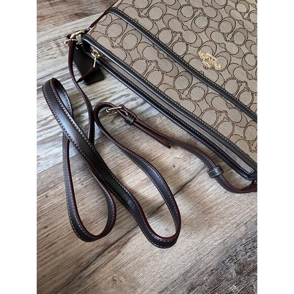 Coach F58285 Outline Signature File Bag Crossbody Khaki Brown Discontinued - Picture 6 of 10